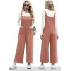 imageIWOLLENCE Jumpsuits For Women Boho Overalls Casual Long Bib Loose Womens Rompers with Pockets 20245 Coffee