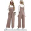 imageIWOLLENCE Jumpsuits For Women Boho Overalls Casual Long Bib Loose Womens Rompers with Pockets 20246 Dark Gray