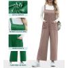 imageIWOLLENCE Jumpsuits For Women Boho Overalls Casual Long Bib Loose Womens Rompers with Pockets 20246 Dark Gray