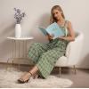 imageIWOLLENCE Womens Summer Jumpsuits Boho Wide Leg Overalls Casual Loose Rompers with Pockets 202420 Dark Green Pane