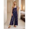 imageIWOLLENCE Womens Summer Jumpsuits Boho Wide Leg Overalls Casual Loose Rompers with Pockets 202421 Navy Blue Stripe