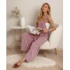 imageIWOLLENCE Womens Summer Jumpsuits Boho Wide Leg Overalls Casual Loose Rompers with Pockets 202425 Gray Pink Stripe