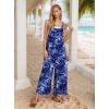 imageIWOLLENCE Womens Summer Jumpsuits Boho Wide Leg Overalls Casual Loose Rompers with Pockets 202435 Fp Td Blue