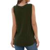 imageIWOLLENCE Womens Waffle Knit Tank Tops Casual Blouse Sleeveless Cute Twist Knot TunicC Army Green