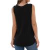 imageIWOLLENCE Womens Waffle Knit Tank Tops Casual Blouse Sleeveless Cute Twist Knot TunicC Black