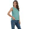 imageIWOLLENCE Womens Waffle Knit Tank Tops Casual Blouse Sleeveless Cute Twist Knot TunicC Blue Green