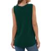 imageIWOLLENCE Womens Waffle Knit Tank Tops Casual Blouse Sleeveless Cute Twist Knot TunicC Dark Green