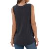imageIWOLLENCE Womens Waffle Knit Tank Tops Casual Blouse Sleeveless Cute Twist Knot TunicC Dary Grey
