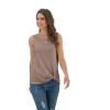 imageIWOLLENCE Womens Waffle Knit Tank Tops Casual Blouse Sleeveless Cute Twist Knot TunicC Khaki
