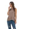 imageIWOLLENCE Womens Waffle Knit Tank Tops Casual Blouse Sleeveless Cute Twist Knot TunicC Khaki