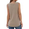 imageIWOLLENCE Womens Waffle Knit Tank Tops Casual Blouse Sleeveless Cute Twist Knot TunicC Khaki