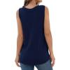 imageIWOLLENCE Womens Waffle Knit Tank Tops Casual Blouse Sleeveless Cute Twist Knot TunicC Navy Blue