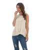 imageIWOLLENCE Womens Waffle Knit Tank Tops Casual Blouse Sleeveless Cute Twist Knot TunicC Oatmeal