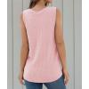 imageIWOLLENCE Womens Waffle Knit Tank Tops Casual Blouse Sleeveless Cute Twist Knot TunicC Pink