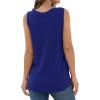 imageIWOLLENCE Womens Waffle Knit Tank Tops Casual Blouse Sleeveless Cute Twist Knot TunicC Royal Blue