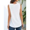 imageIWOLLENCE Womens Waffle Knit Tank Tops Casual Blouse Sleeveless Cute Twist Knot TunicC White