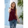 imageIWOLLENCE Womens Waffle Knit Tank Tops Casual Blouse Sleeveless Cute Twist Knot TunicC Wine Red