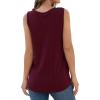 imageIWOLLENCE Womens Waffle Knit Tank Tops Casual Blouse Sleeveless Cute Twist Knot TunicC Wine Red