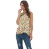 imageIWOLLENCE Womens Waffle Knit Tank Tops Casual Blouse Sleeveless Cute Twist Knot TunicFp Yellow Mushroom