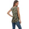 imageIWOLLENCE Womens Waffle Knit Tank Tops Casual Blouse Sleeveless Cute Twist Knot TunicFpblack Yellow Floral