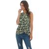 imageIWOLLENCE Womens Waffle Knit Tank Tops Casual Blouse Sleeveless Cute Twist Knot TunicFpgreen Sunflower