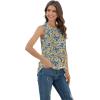 imageIWOLLENCE Womens Waffle Knit Tank Tops Casual Blouse Sleeveless Cute Twist Knot TunicFpyellow White Flower