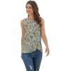 imageIWOLLENCE Womens Waffle Knit Tank Tops Casual Blouse Sleeveless Cute Twist Knot TunicFpyellow White Flower