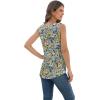imageIWOLLENCE Womens Waffle Knit Tank Tops Casual Blouse Sleeveless Cute Twist Knot TunicFpyellow White Flower