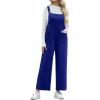 imageIWOLLENCE Jumpsuits For Women Boho Overalls Casual Long Bib Loose Womens Rompers with Pockets 20244 Navy Blue