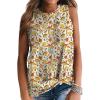 imageIWOLLENCE Womens Waffle Knit Tank Tops Casual Blouse Sleeveless Cute Twist Knot TunicFp Yellow Mushroom