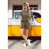 imageIWOLLENCE Womens 2 Piece Sets Summer Lounge Set Casual Short Sleeve Round Neck Tops and Elastic Waist Short Outfits TracksuitLd Khaki