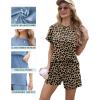 imageIWOLLENCE Womens 2 Piece Sets Summer Lounge Set Casual Short Sleeve Round Neck Tops and Elastic Waist Short Outfits TracksuitLd Khaki