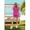 imageIWOLLENCE Womens 2 Piece Sets Summer Lounge Set Casual Short Sleeve Round Neck Tops and Elastic Waist Short Outfits TracksuitPeach Pink