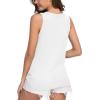 imageIWOLLENCE Womens Loose Henley Blouse Sleeveless Button Down T Shirts Tie Front Knot Tops01 White