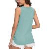 imageIWOLLENCE Womens Loose Henley Blouse Sleeveless Button Down T Shirts Tie Front Knot Tops02 Bluegreen
