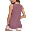 imageIWOLLENCE Womens Loose Henley Blouse Sleeveless Button Down T Shirts Tie Front Knot Tops03 Rust Red