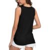 imageIWOLLENCE Womens Loose Henley Blouse Sleeveless Button Down T Shirts Tie Front Knot Tops04 Black