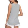 imageIWOLLENCE Womens Loose Henley Blouse Sleeveless Button Down T Shirts Tie Front Knot Tops07 Light Gray