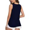 imageIWOLLENCE Womens Loose Henley Blouse Sleeveless Button Down T Shirts Tie Front Knot Tops10 Navy Blue