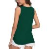 imageIWOLLENCE Womens Loose Henley Blouse Sleeveless Button Down T Shirts Tie Front Knot Tops14 Dark Green