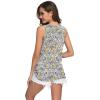imageIWOLLENCE Womens Loose Henley Blouse Sleeveless Button Down T Shirts Tie Front Knot TopsFp Yellow White Floral