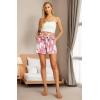 imageIWOLLENCE Womens Shorts with Pockets Summer Casual Shorts for Women Waist Casual Lightweight Adjustable Tie Knot Loose13pink White Square