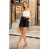 imageIWOLLENCE Womens Shorts with Pockets Summer Casual Shorts for Women Waist Casual Lightweight Adjustable Tie Knot Loose1black