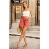 imageIWOLLENCE Womens Shorts with Pockets Summer Casual Shorts for Women Waist Casual Lightweight Adjustable Tie Knot Loose3orange
