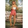 imageIWOLLENCE Womens Shorts with Pockets Summer Casual Shorts for Women Waist Casual Lightweight Adjustable Tie Knot Loose3orange