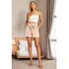 imageIWOLLENCE Womens Shorts with Pockets Summer Casual Shorts for Women Waist Casual Lightweight Adjustable Tie Knot Loose5light Khaki