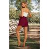 imageIWOLLENCE Womens Shorts with Pockets Summer Casual Shorts for Women Waist Casual Lightweight Adjustable Tie Knot Loose6wine Red