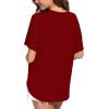 imageIWOLLENCE Womens Waffle Knit Tunic Blouse Tie Knot Short Sleeve Henley Tops Loose Fitting Bat Wing ShirtsCred