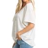 imageIWOLLENCE Womens Waffle Knit Tunic Blouse Tie Knot Short Sleeve Henley Tops Loose Fitting Bat Wing ShirtsCwhite