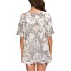 imageIWOLLENCE Womens Waffle Knit Tunic Blouse Tie Knot Short Sleeve Henley Tops Loose Fitting Bat Wing ShirtsFpcamo Bough